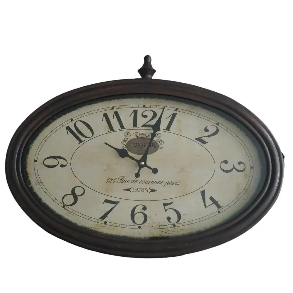 Grand Hotel Oval  Clock European Rustic Antique Replica NWT
